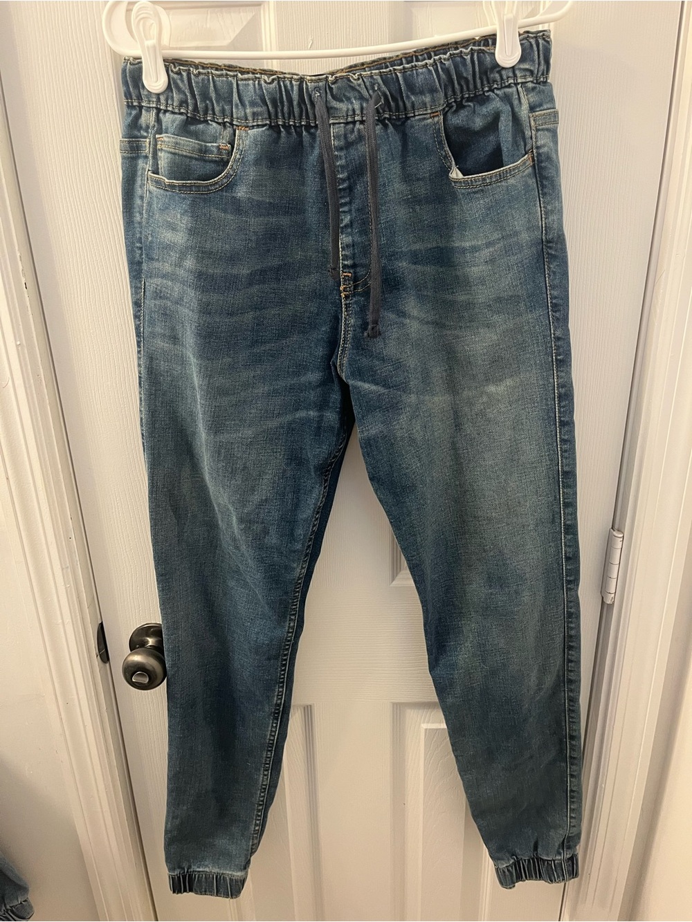 Hollister Skinny Denim Joggers Mid Blue Wash Mens Small